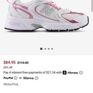 New Balance Women's Pink and White Sneakers